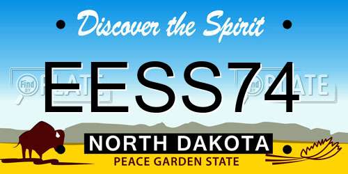 EESS74 North Dakota License Plate