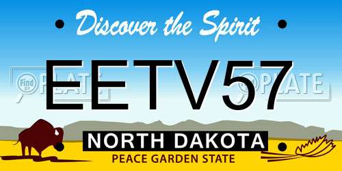 EETV57 North Dakota License Plate
