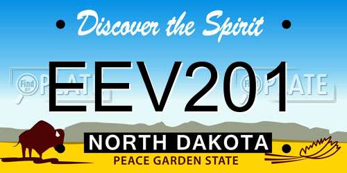 EEV201 North Dakota License Plate
