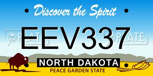 EEV337 North Dakota License Plate