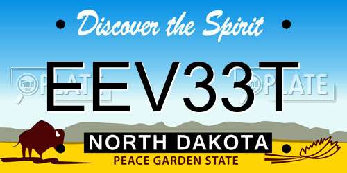 EEV33T North Dakota License Plate