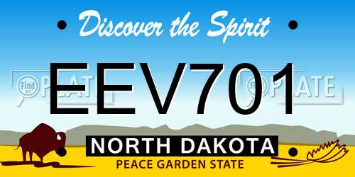 EEV701 North Dakota License Plate
