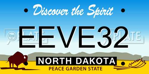 EEVE32 North Dakota License Plate