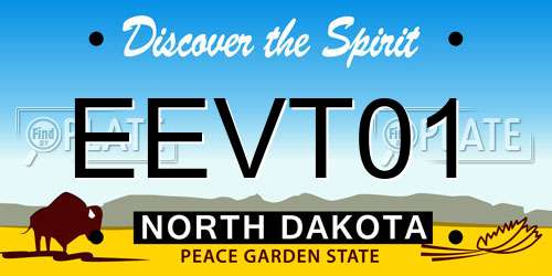 EEVT01 North Dakota License Plate