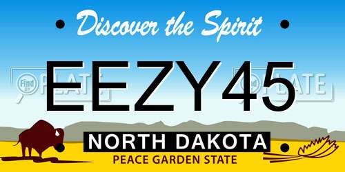 EEZY45 North Dakota License Plate
