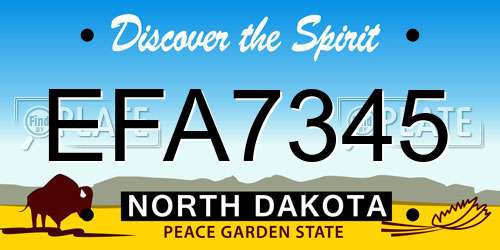 EFA7345 North Dakota License Plate