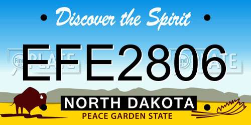 EFE2806 North Dakota License Plate