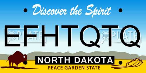 EFHTQTQ North Dakota License Plate