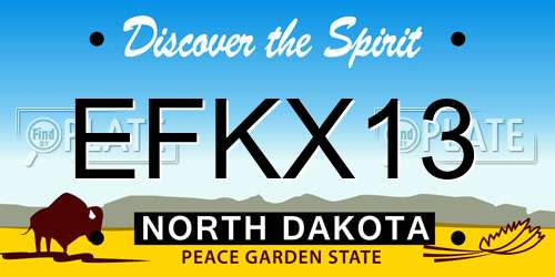 EFKX13 North Dakota License Plate