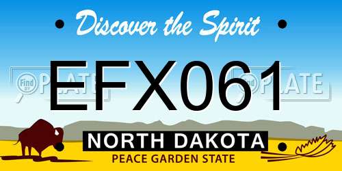 EFX061 North Dakota License Plate