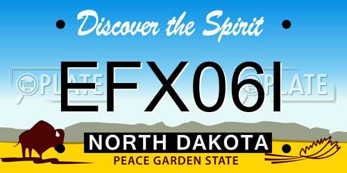 EFX06I North Dakota License Plate