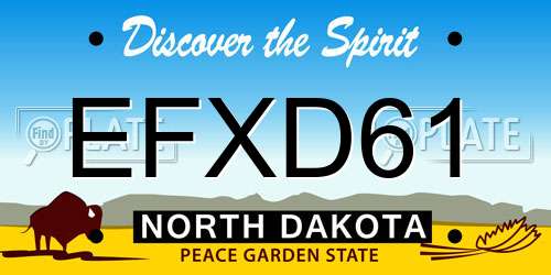 EFXD61 North Dakota License Plate