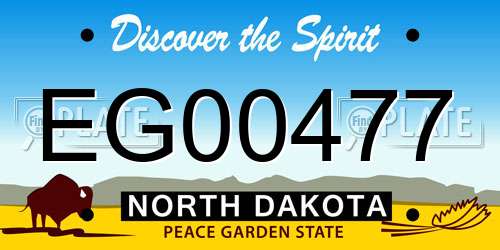 EG00477 North Dakota License Plate