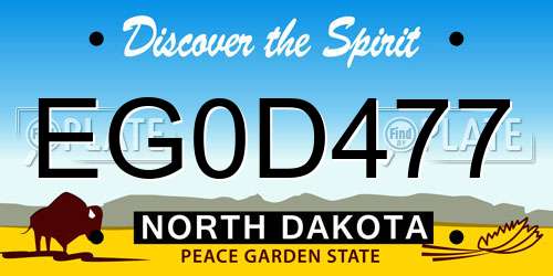 EG0D477 North Dakota License Plate