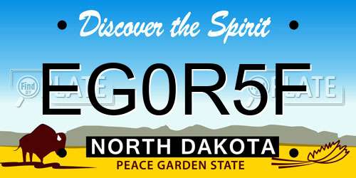 EG0R5F North Dakota License Plate