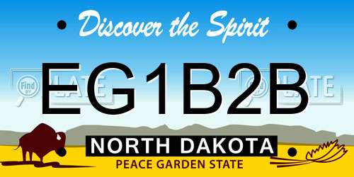 EG1B2B North Dakota License Plate