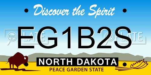 EG1B2S North Dakota License Plate