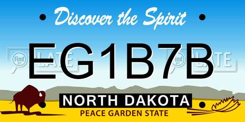 EG1B7B North Dakota License Plate