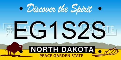EG1S2S North Dakota License Plate
