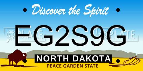 EG2S9G North Dakota License Plate