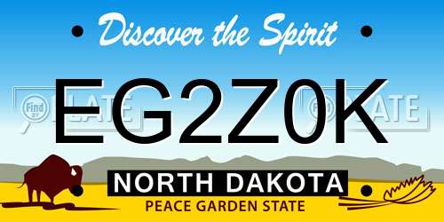 EG2Z0K North Dakota License Plate