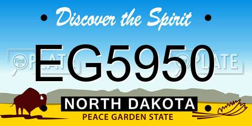 EG5950 North Dakota License Plate