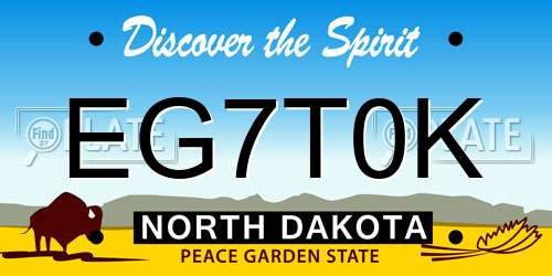 EG7T0K North Dakota License Plate