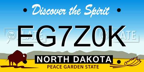 EG7Z0K North Dakota License Plate