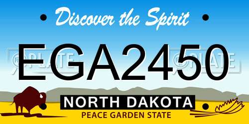 EGA2450 North Dakota License Plate