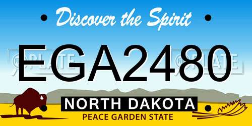 EGA2480 North Dakota License Plate