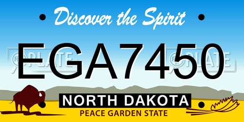 EGA7450 North Dakota License Plate