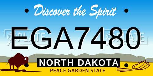 EGA7480 North Dakota License Plate