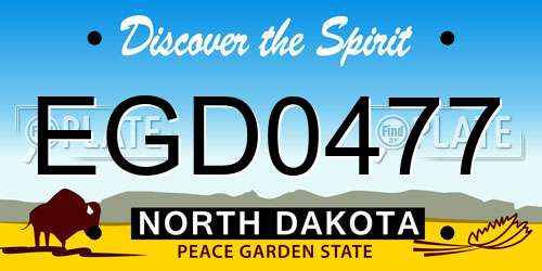 EGD0477 North Dakota License Plate