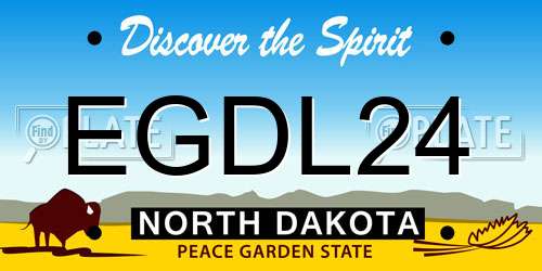 EGDL24 North Dakota License Plate