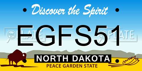 EGFS51 North Dakota License Plate