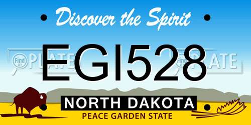 EGI528 North Dakota License Plate