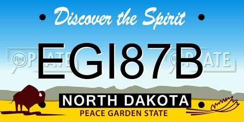 EGI87B North Dakota License Plate