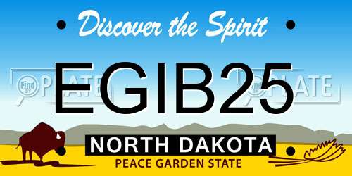 EGIB25 North Dakota License Plate