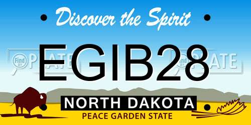 EGIB28 North Dakota License Plate