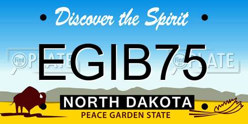 EGIB75 North Dakota License Plate
