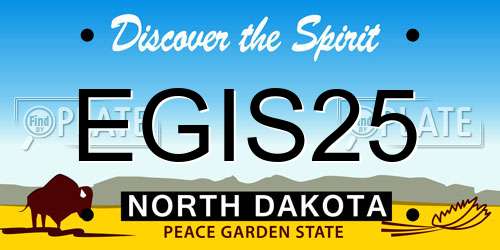 EGIS25 North Dakota License Plate