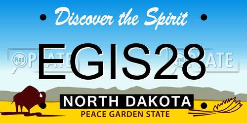 EGIS28 North Dakota License Plate
