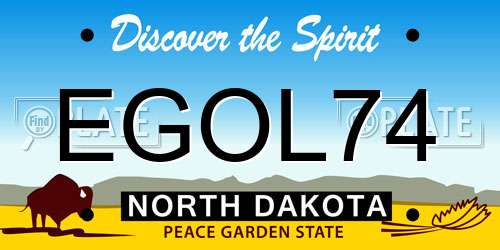 EGOL74 North Dakota License Plate
