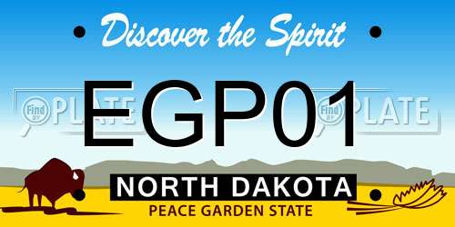 EGP01 North Dakota License Plate