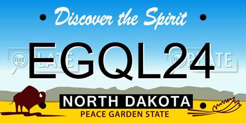 EGQL24 North Dakota License Plate