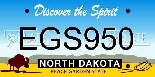 EGS950 North Dakota License Plate