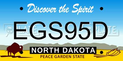 EGS95D North Dakota License Plate