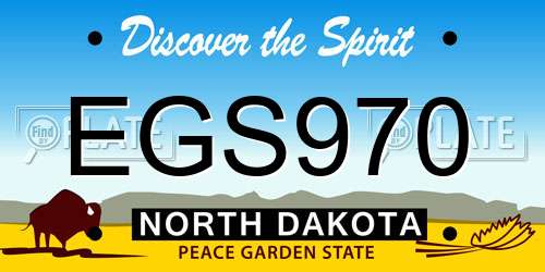 EGS970 North Dakota License Plate