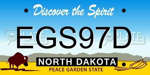 EGS97D North Dakota License Plate