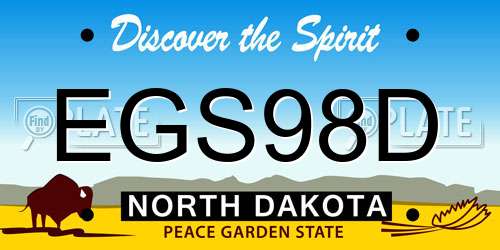 EGS98D North Dakota License Plate